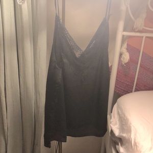 Black lace detail going out top